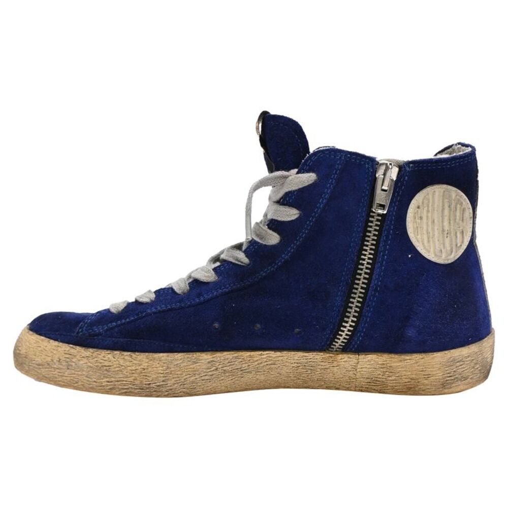 Golden Goose Francy High-Top Sneakers in Blue Suede - Picture 2 of 9